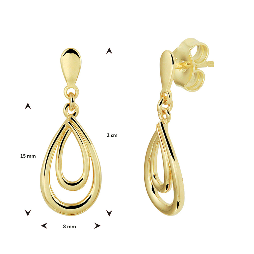 Oorhangers druppel 14k geelgoud