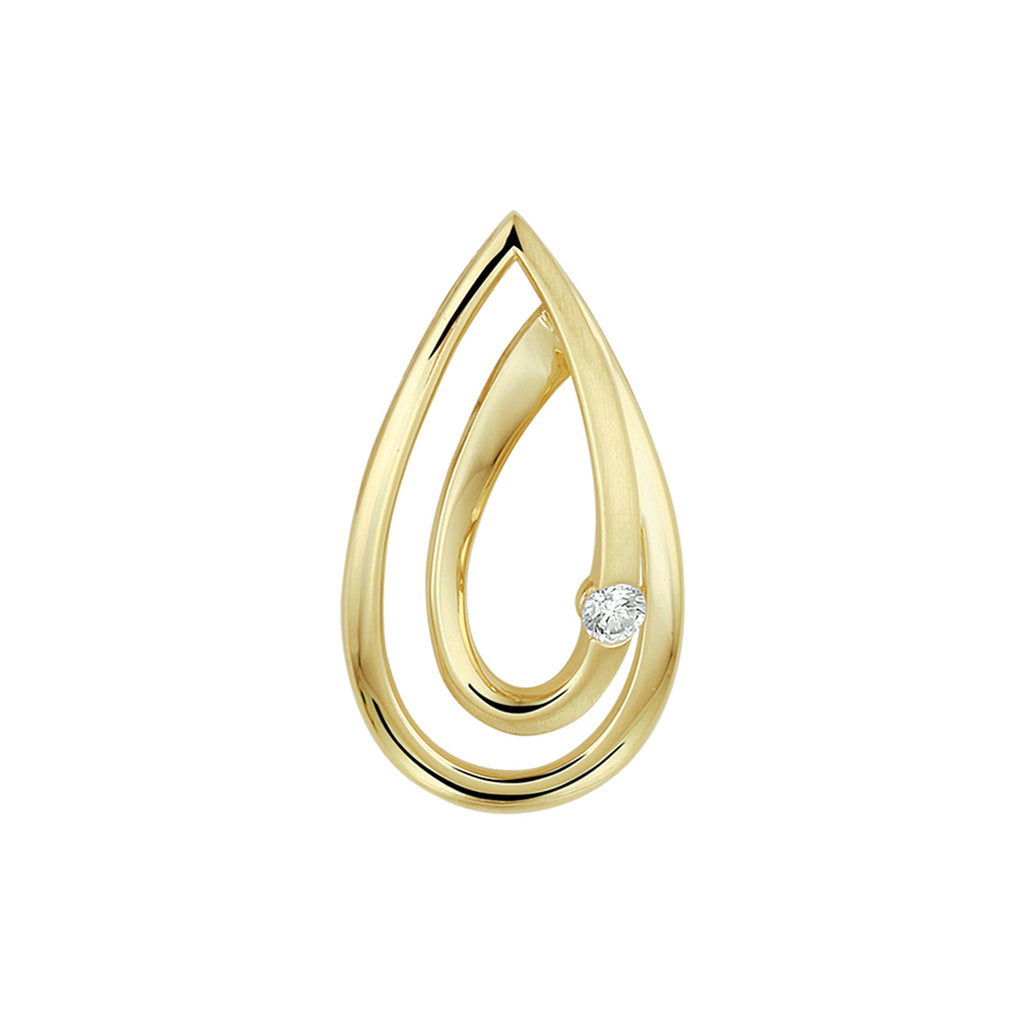 Hanger diamant 0.040ct h si 14k geelgoud