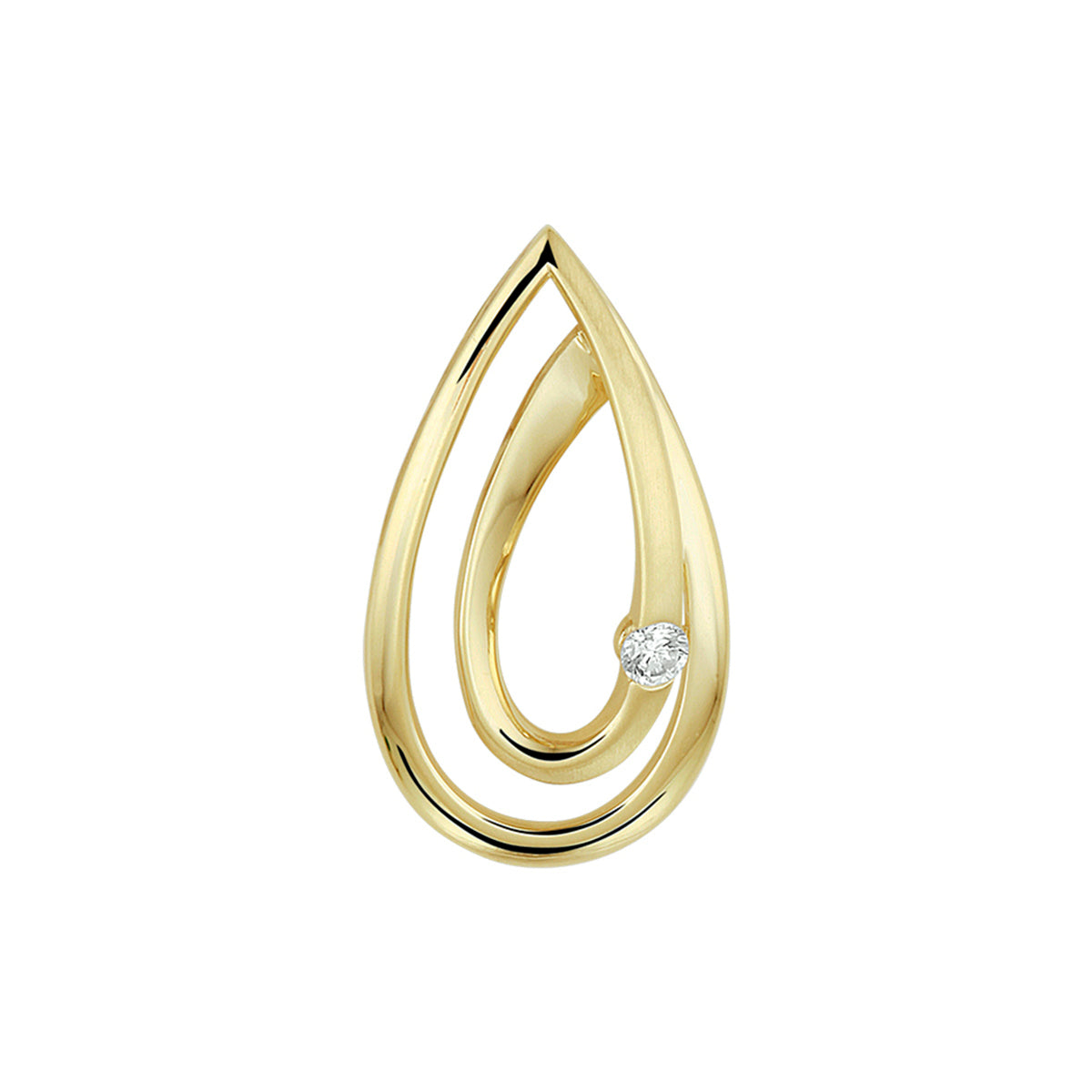 Hanger diamant 0.040ct h si 14k geelgoud