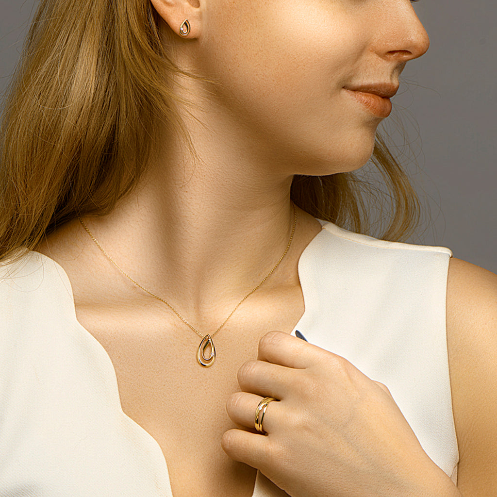 Hanger diamant 0.040ct h si 14k geelgoud