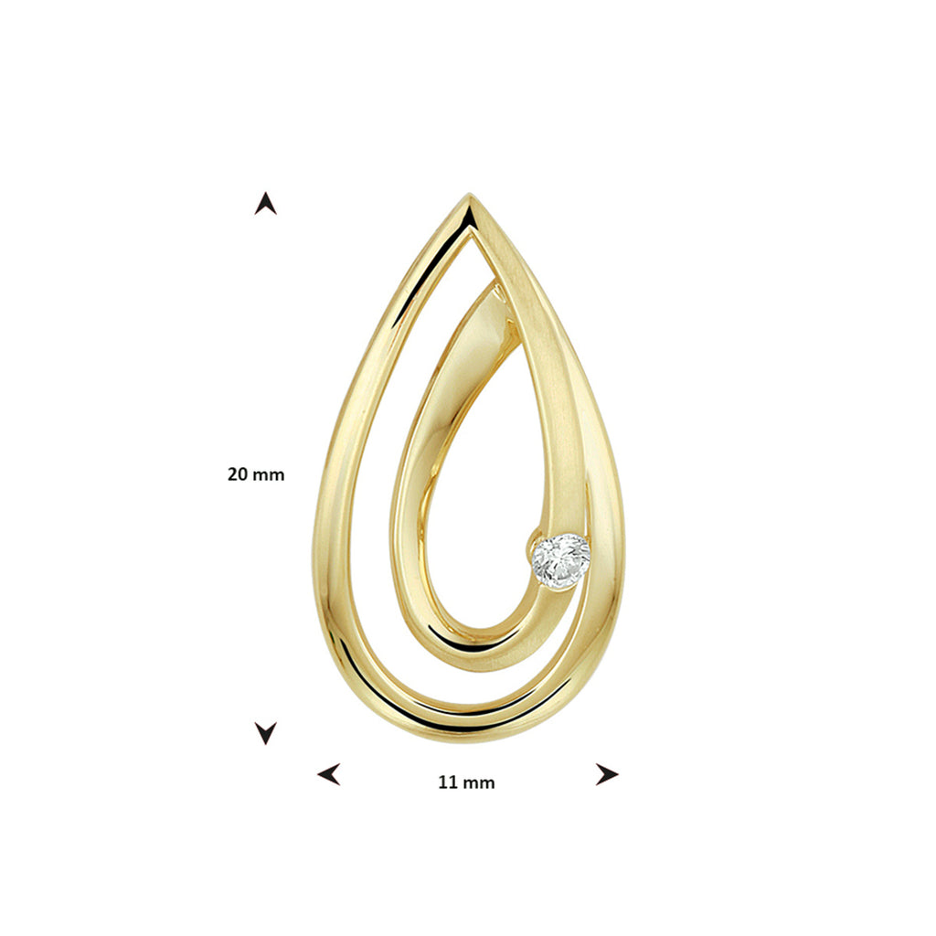 Hanger diamant 0.040ct h si 14k geelgoud