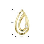 Hanger diamant 0.040ct h si 14k geelgoud