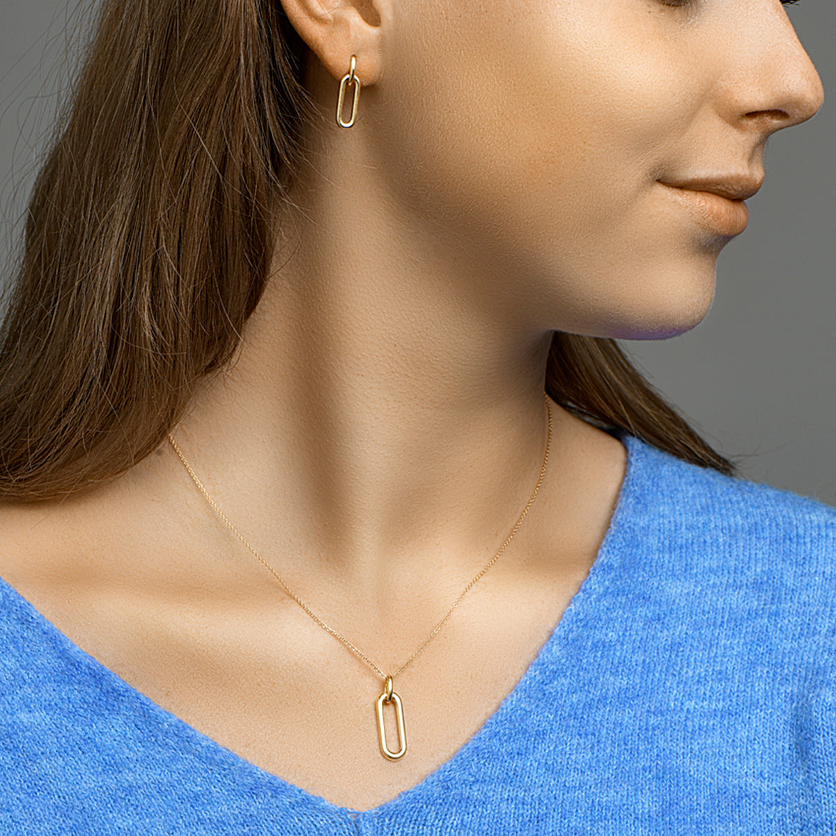 Hanger schakel 14k geelgoud