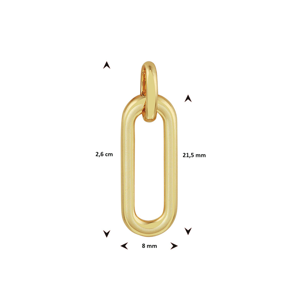 Hanger schakel 14k geelgoud