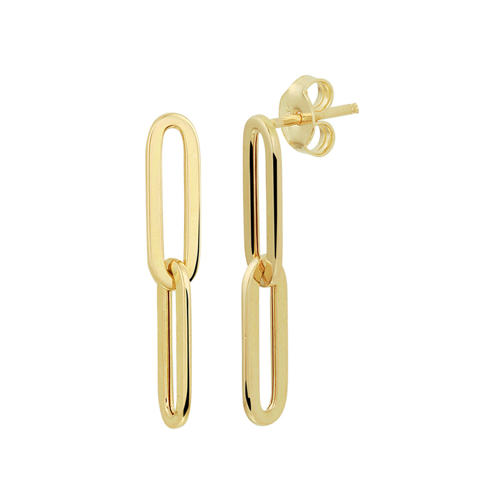 Oorhangers paperclip 14k geelgoud