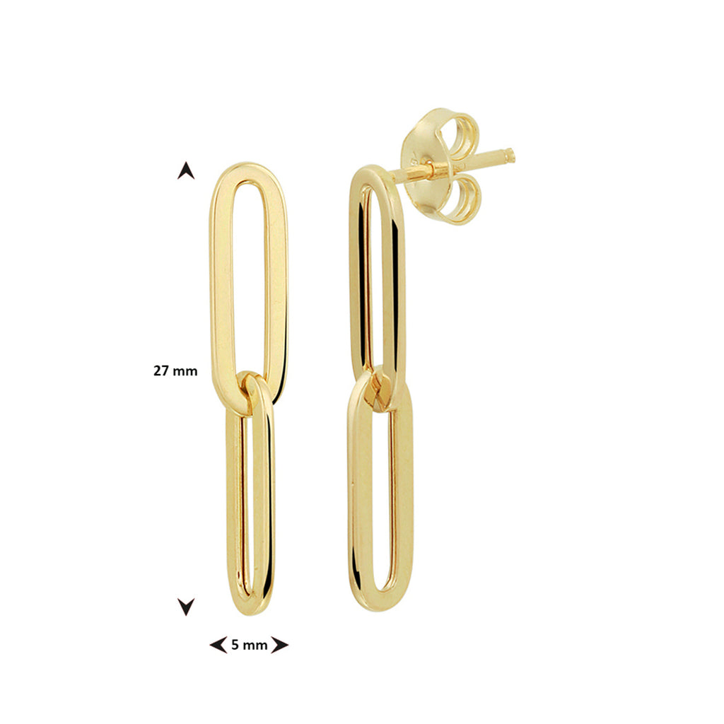 Oorhangers paperclip 14k geelgoud