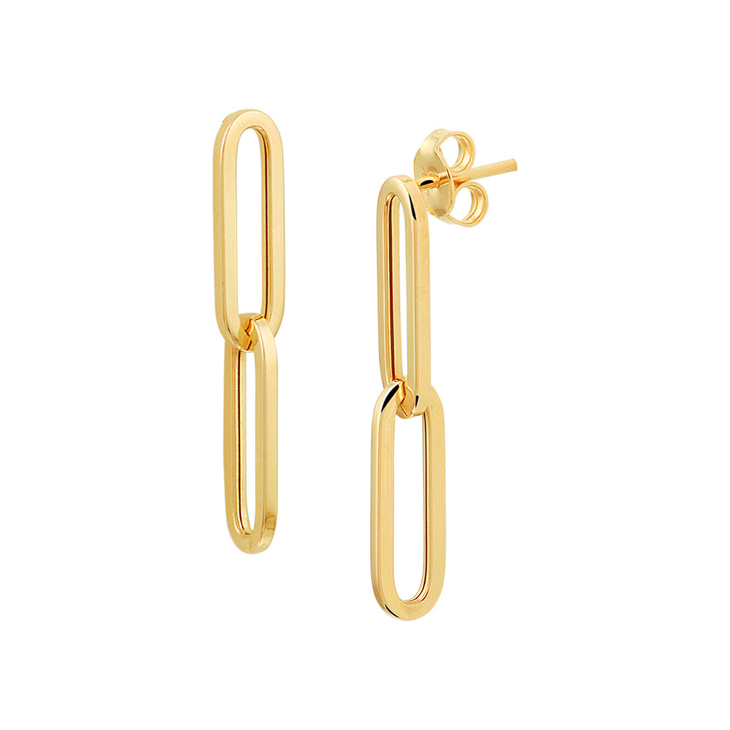 Oorhangers paperclip 14k geelgoud