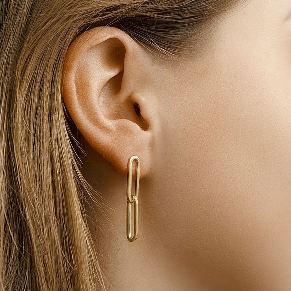 Oorhangers paperclip 14k geelgoud