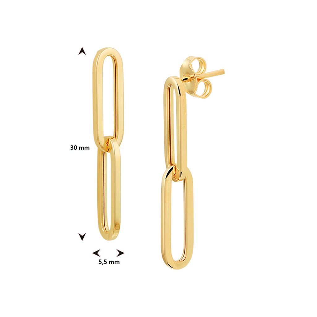 Oorhangers paperclip 14k geelgoud