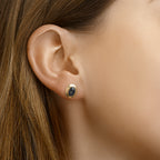 Oorknoppen onyx 14k geelgoud