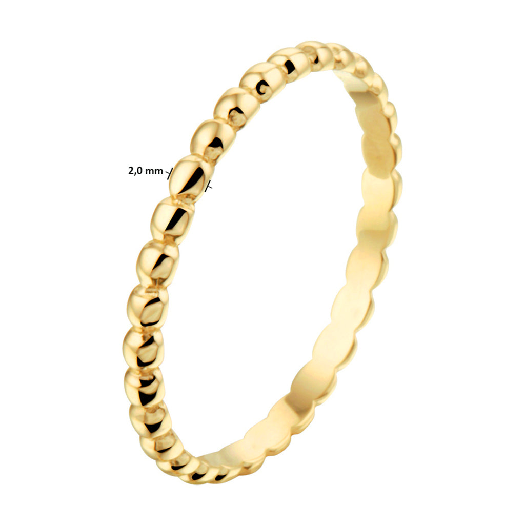 Aanschuifring bolletjes 14k geelgoud