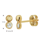 Oorknoppen zirkonia 14k geelgoud