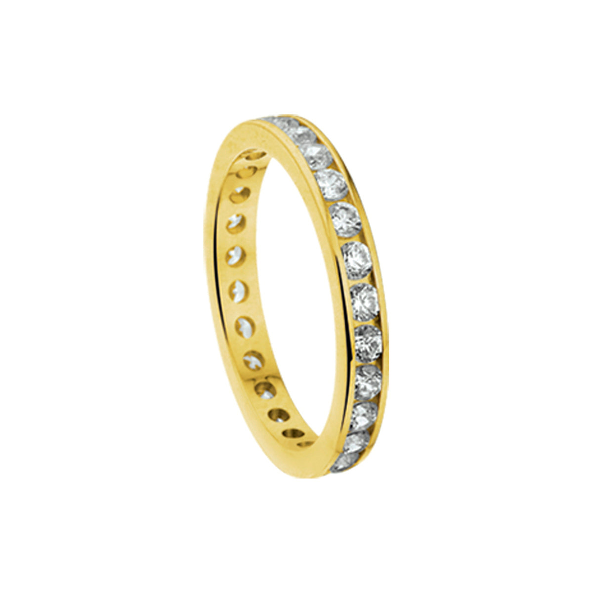 Aanschuifring zirkonia 14k geelgoud