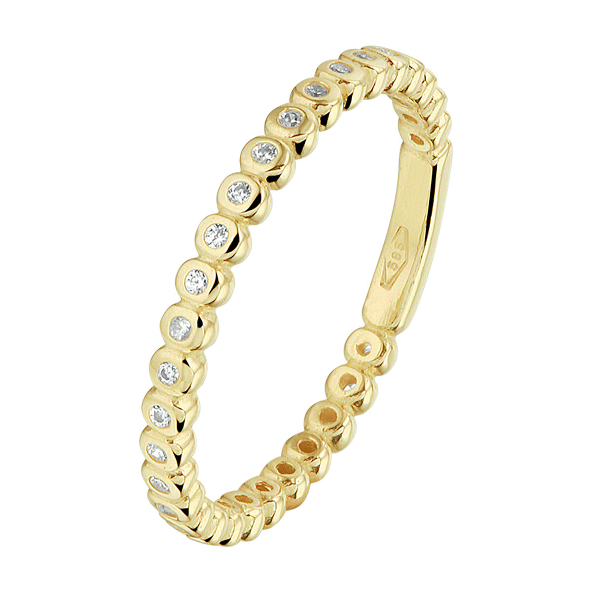 Aanschuifring zirkonia 14k geelgoud