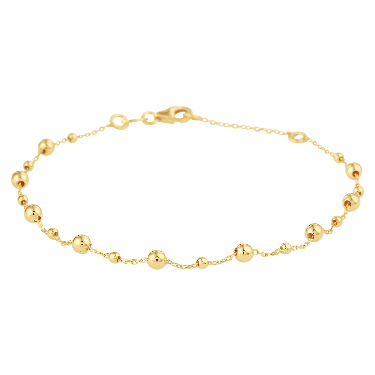 Armband bolletjes 0,8 mm 16,5 - 18,5 cm 14k geelgoud
