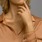 Armband bolletjes 0,8 mm 16,5 - 18,5 cm 14k geelgoud