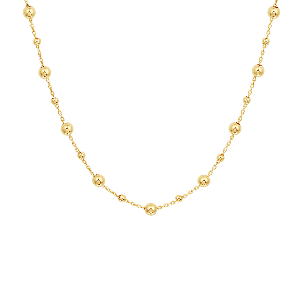 Collier bolletjes 0,8 mm 41 + 4 cm 14k geelgoud