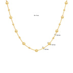 Collier bolletjes 0,8 mm 41 + 4 cm 14k geelgoud
