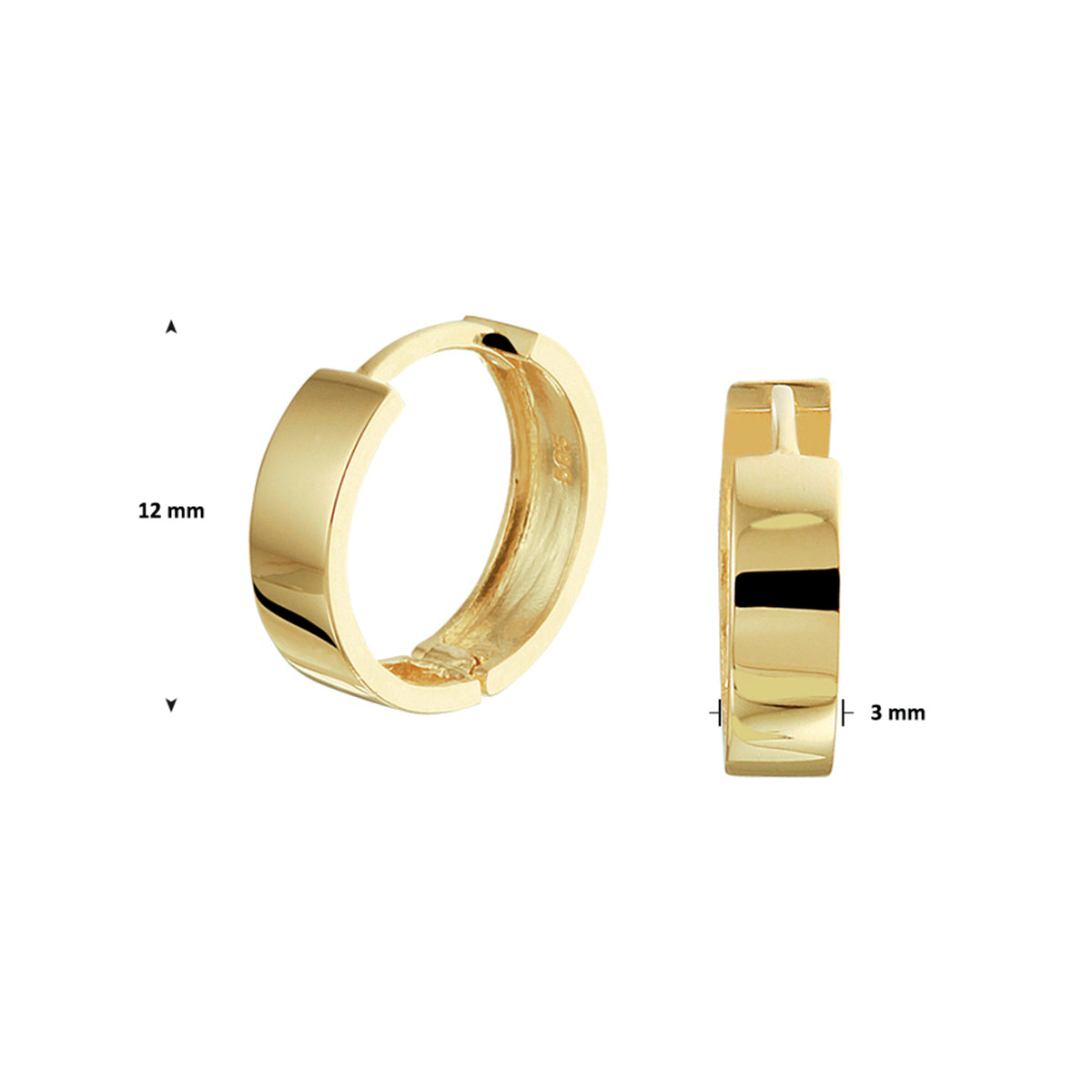 Klapoorringen 14k geelgoud