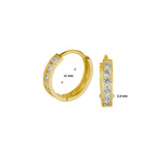 Klapoorringen zirkonia 14k geelgoud