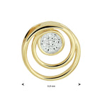 Hanger rond diamant 0.03ct h si bicolor gestift 14k geelgoud