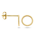 Oorknoppen rondje 14k geelgoud