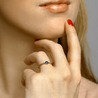 Ring saffier 14k geelgoud