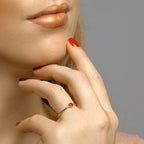 Ring robijn 14k geelgoud