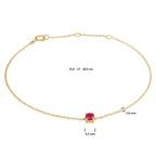 Armband robijn 15,5 - 17 - 18,5 cm 14k geelgoud