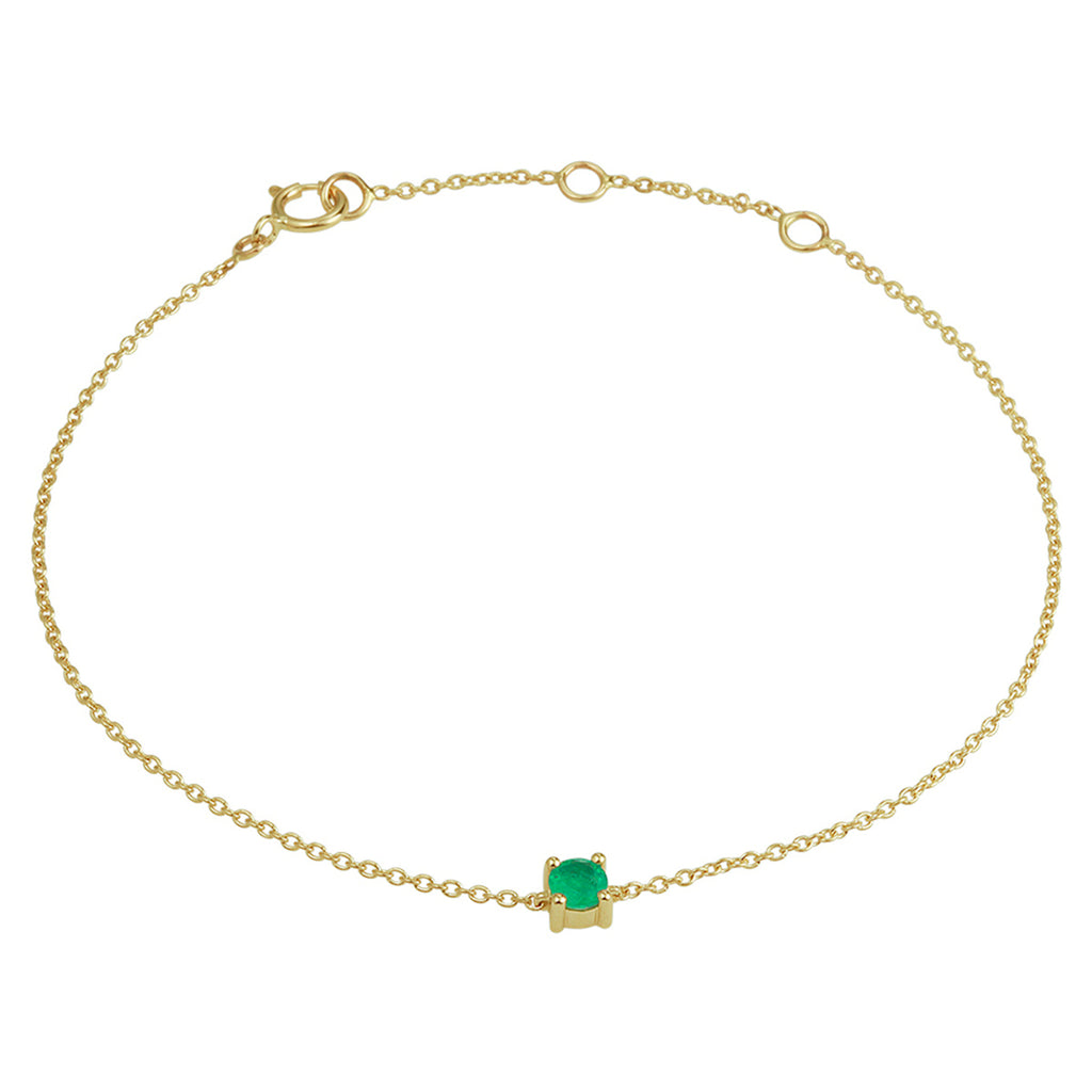 Armband smaragd 15,5 - 17 - 18,5 cm 14k geelgoud