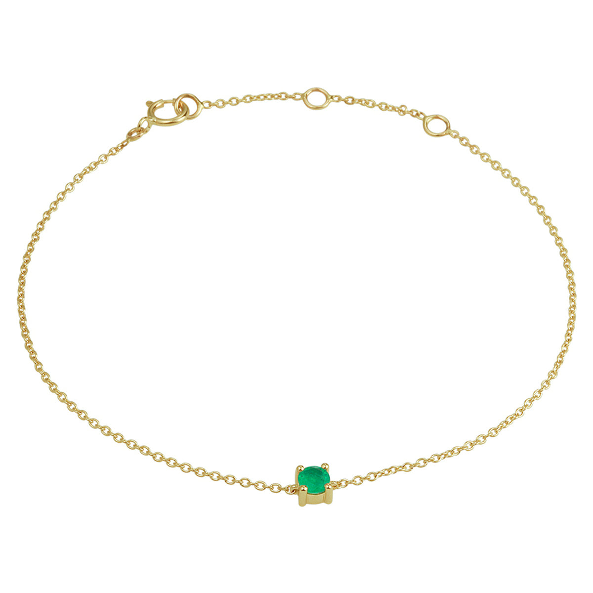 Armband smaragd 15,5 - 17 - 18,5 cm 14k geelgoud