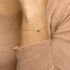 Armband smaragd 15,5 - 17 - 18,5 cm 14k geelgoud
