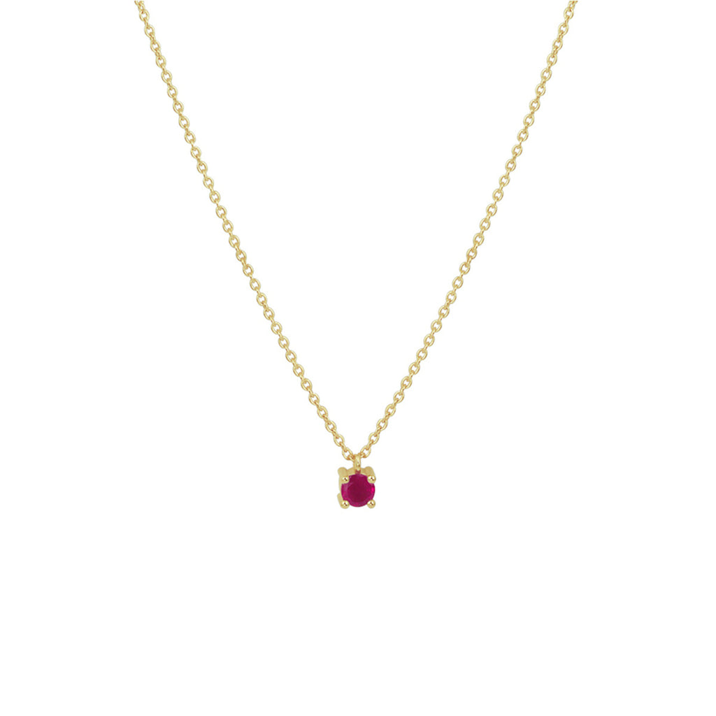 Collier robijn 40 - 42 - 44 cm 14k geelgoud