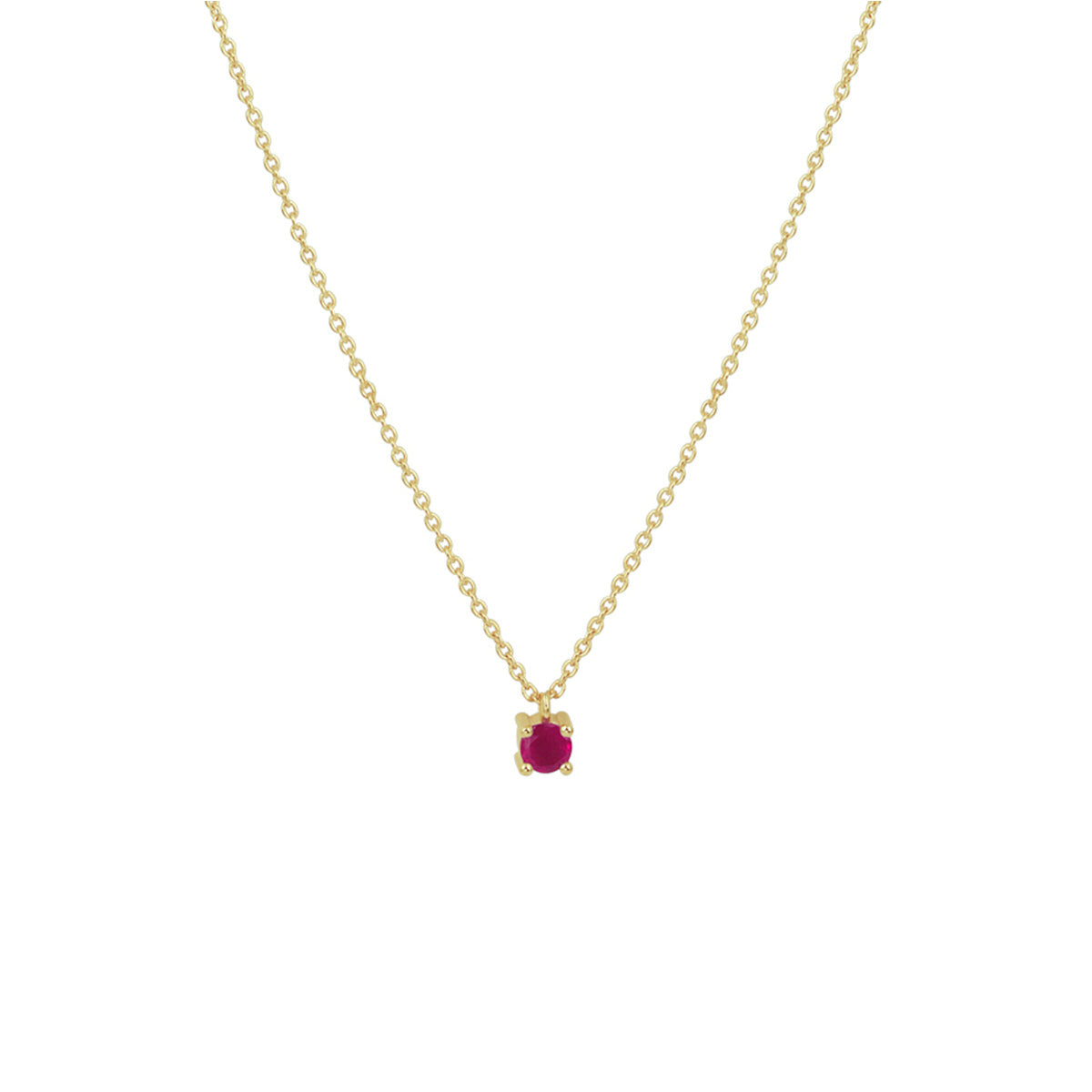 Collier robijn 40 - 42 - 44 cm 14k geelgoud