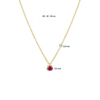 Collier robijn 40 - 42 - 44 cm 14k geelgoud