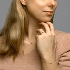 Collier smaragd 40 - 42 - 44 cm 14k geelgoud