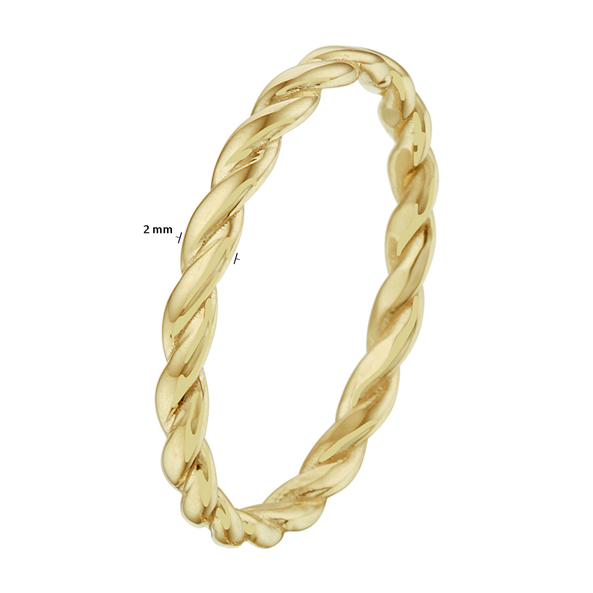 Aanschuifring gedraaid 14k geelgoud