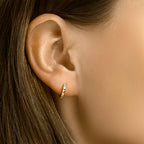 Klapoorringen gediamanteerd 14k geelgoud