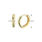 Klapoorringen gediamanteerd 14k geelgoud