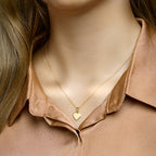 Graveerhartje poli/mat 14k geelgoud