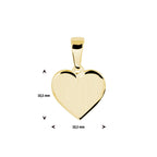 Graveerhartje poli/mat 14k geelgoud