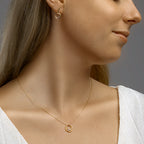 Hanger rond diamant 0.04ct h si 14k geelgoud