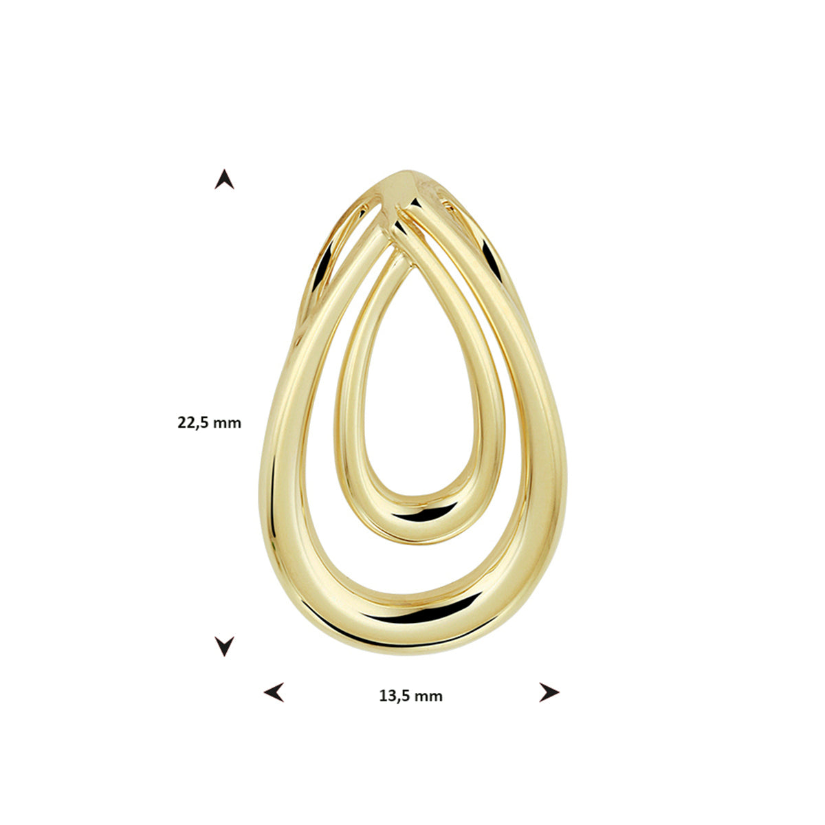 Hanger druppel 14k geelgoud