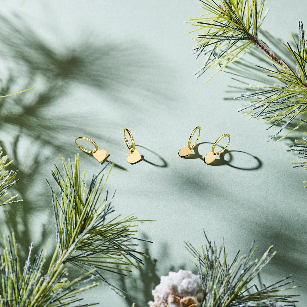 Oorringen hart 14k geelgoud