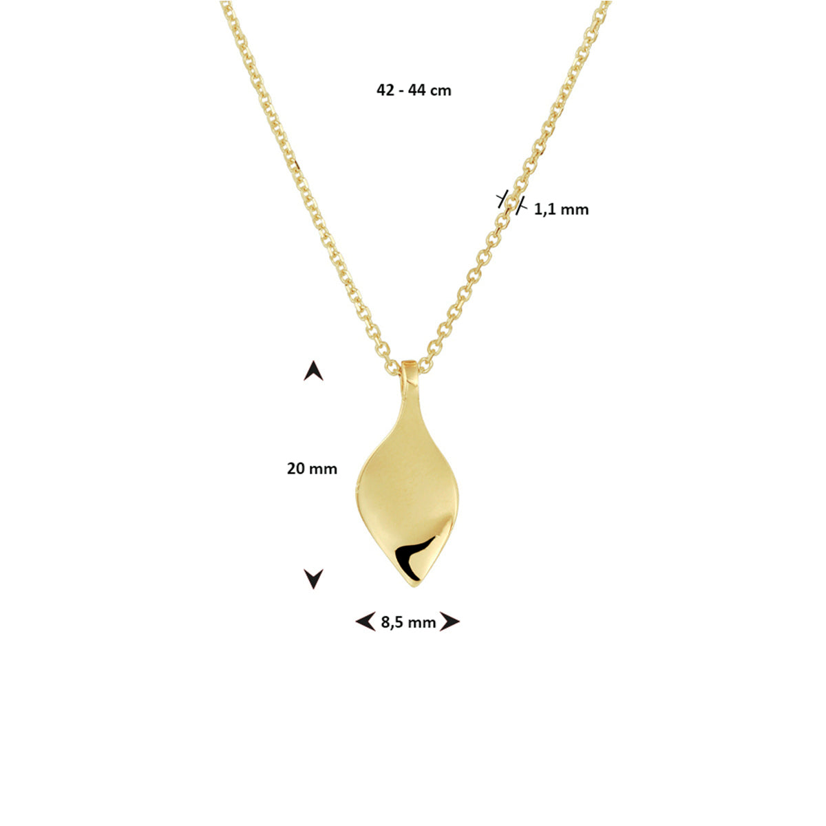 Collier 42 - 44 cm 14k geelgoud
