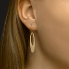 Oorhangers ovaal franse haak 14k geelgoud