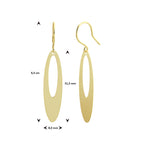 Oorhangers ovaal franse haak 14k geelgoud