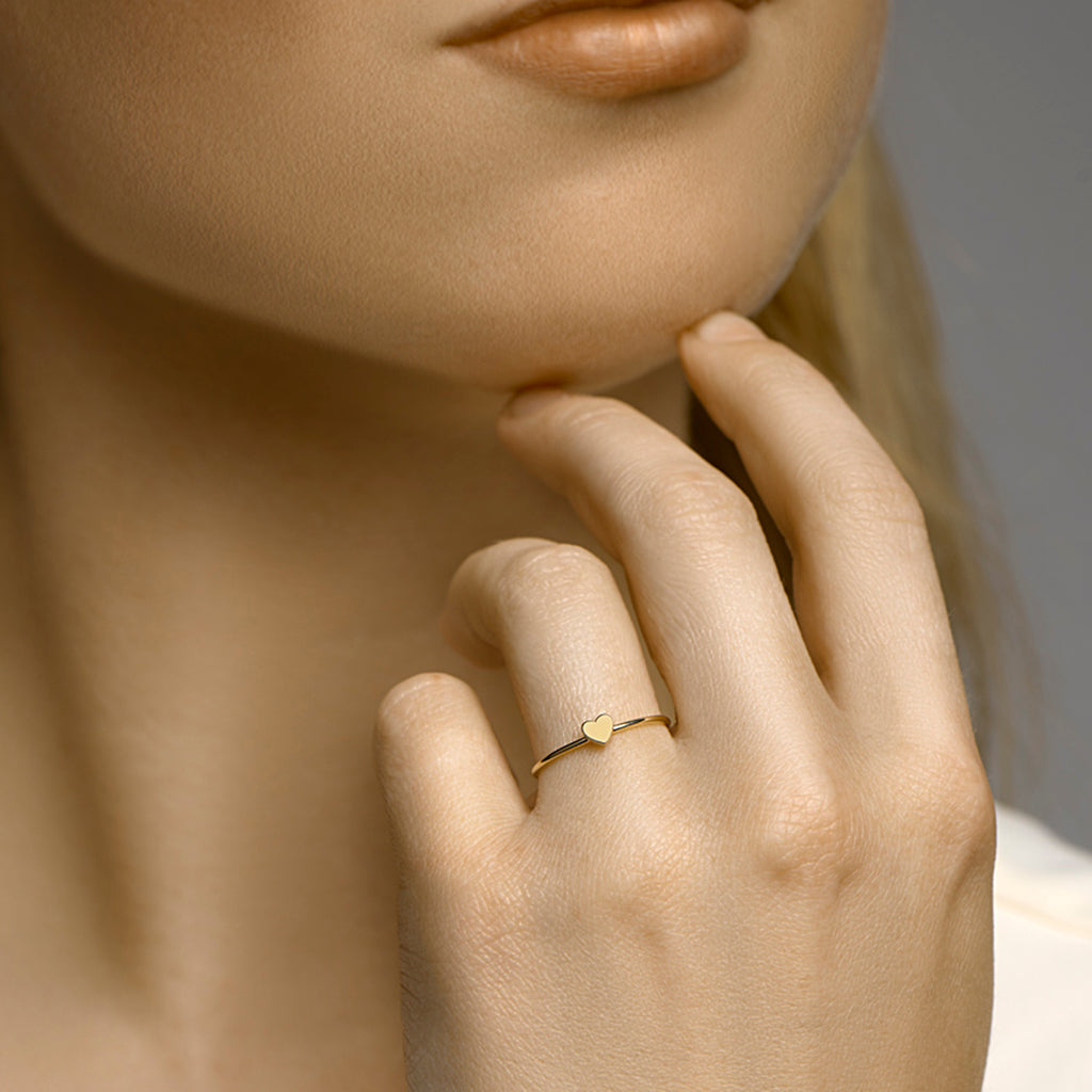 Aanschuifring hart 14k geelgoud