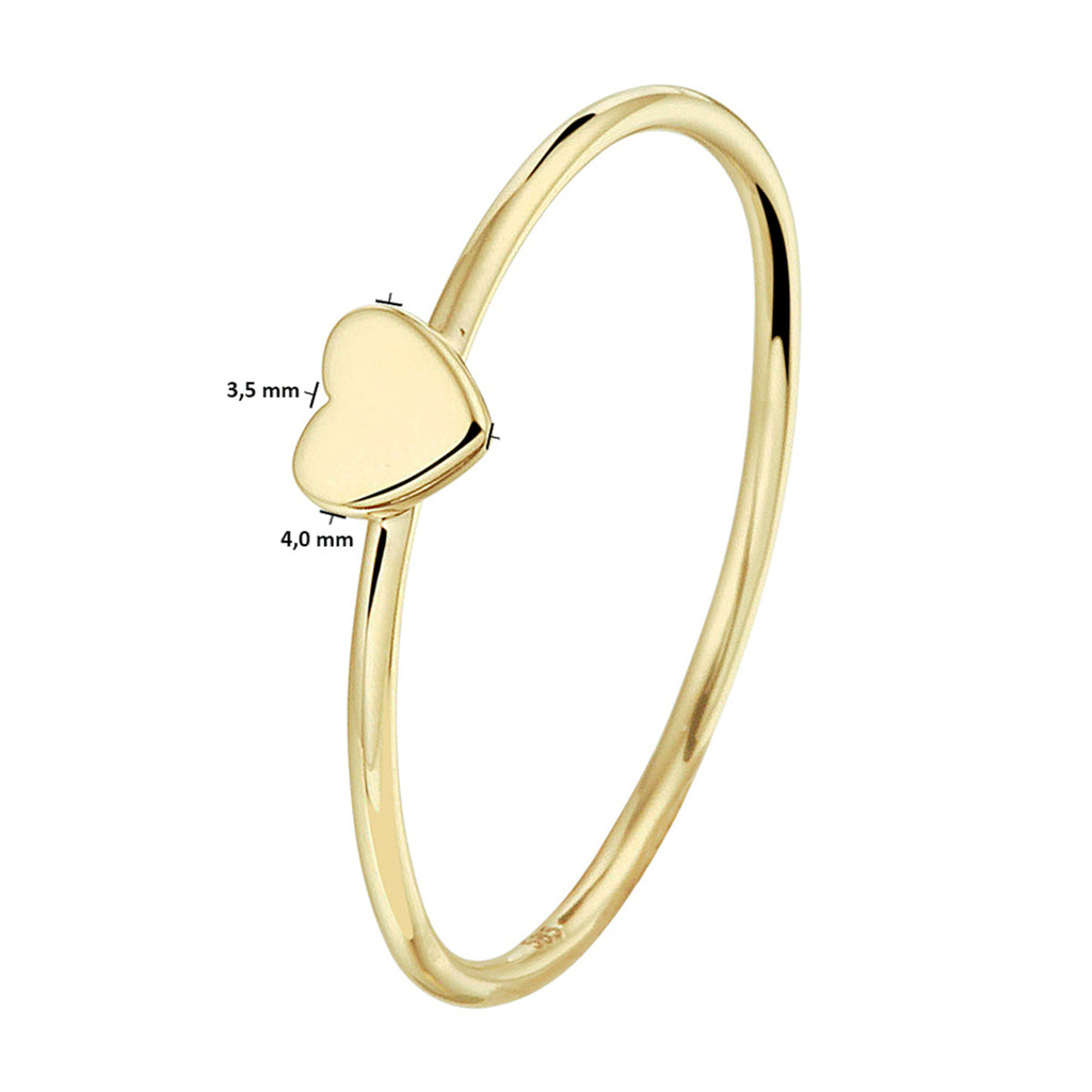 Aanschuifring hart 14k geelgoud