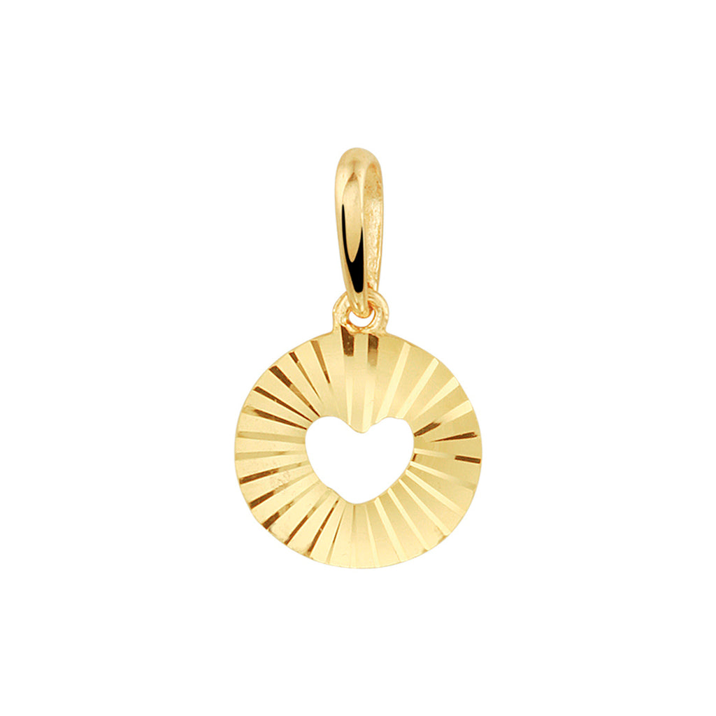 Hanger hart gediamanteerd 14k geelgoud